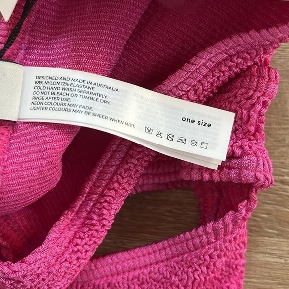 Bond-Eye Australia Rico One Piece Cut Out Swimsuit One Size Fuschia Pink - Picture 7 of 7